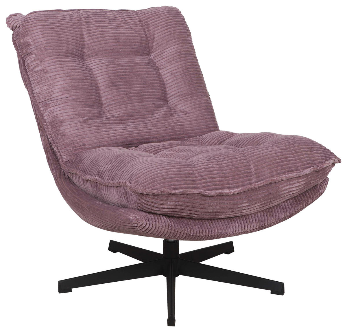 RELAXSESSEL Cord    - Flieder/Schwarz, Design, Textil/Metall (75/88/90cm) - Carryhome