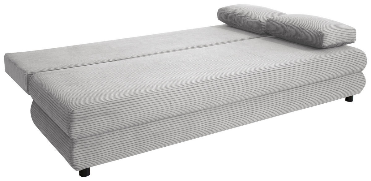 SCHLAFSOFA  mit Stoffauswahl Cord Grau  - Schwarz/Grau, Design, Kunststoff/Textil (197/77/81cm) - home24