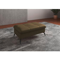 HOCKER in Leder Olivgrün  - Schwarz/Olivgrün, Konventionell, Leder/Metall (102/47/69cm) - Sit & More