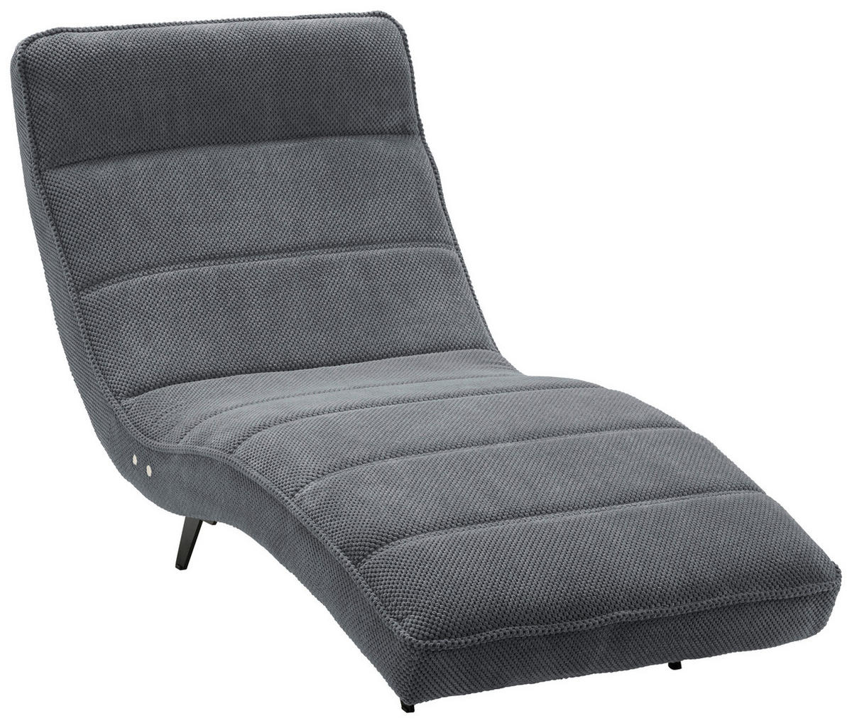 RELAXLIEGE in Webstoff Grau  - Schwarz/Grau, Design, Textil/Metall (78/83/168cm) - Welnova