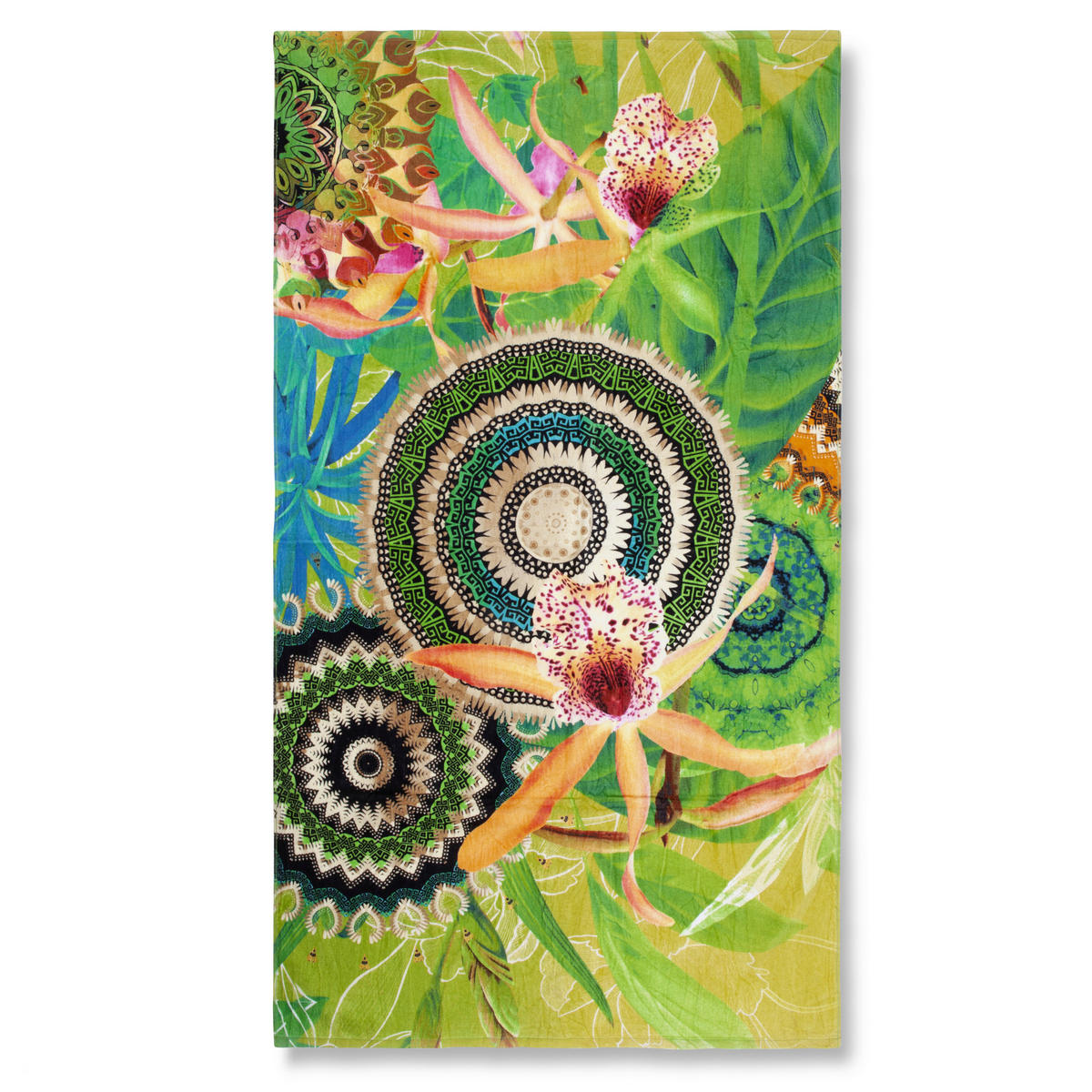 STRANDTUCH Gelb, Grün, Goldfarben 100/180 cm  - Gelb/Goldfarben, Trend, Textil (100/180cm)