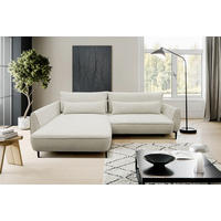 ECKSOFA Creme Bouclé  - Creme/Schwarz, Design, Textil/Metall (204/273cm) - MID.YOU
