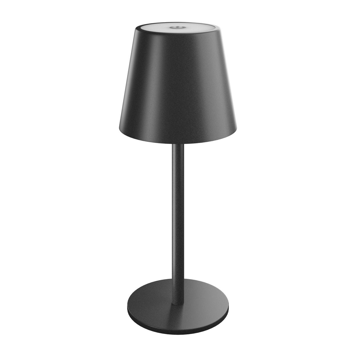 AKKU-TISCHLEUCHTE Jubidubiläum 8,6/20,3 cm  - Schwarz, Basics, Kunststoff/Metall (8,6/20,3cm) - Novel