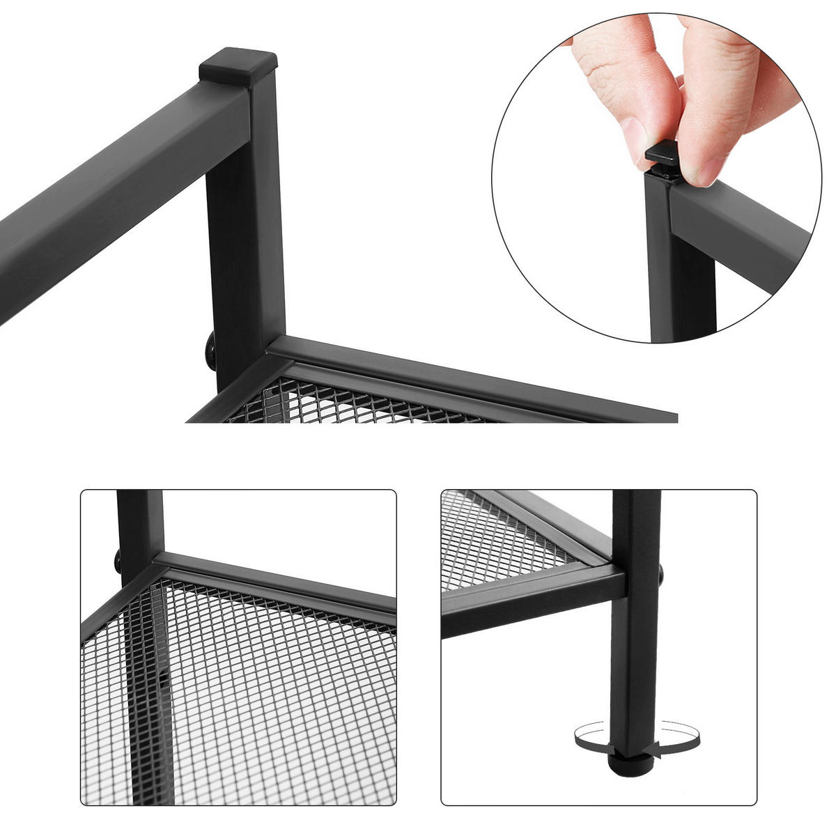 REGÁL NA BOTY, černá, 68,5/53/30 cm - černá, Basics, kov (68,5/53/30cm)