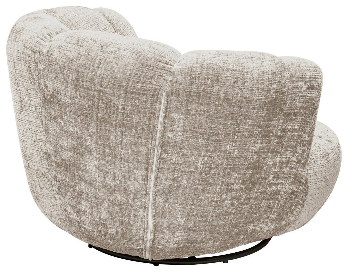 SESSEL in Chenille Taupe  - Taupe/Schwarz, MODERN, Textil/Metall (101/69/107cm) - Livetastic