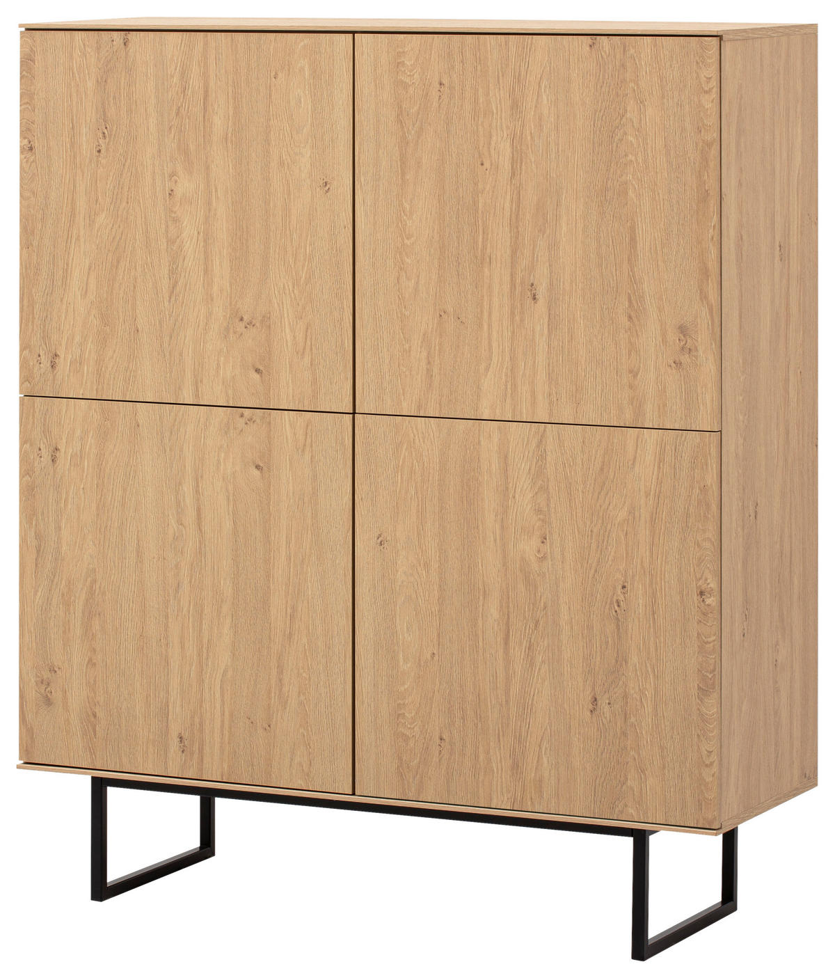 HIGHBOARD  in 115/137/40 cm  - Eichefarben/Schwarz, Design, Holzwerkstoff/Metall (115/137/40cm) - Modante