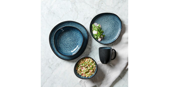 KOMBISERVICE Blau 10-teilig SØREN BLUE - Blau, Trend, Keramik - Novel