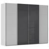 SCHWEBETÜRENSCHRANK 271/235/68 cm 4-türig Grau, Hellgrau  - Chromfarben/Hellgrau, KONVENTIONELL, Glas/Holzwerkstoff (271/235/68cm) - Novel