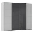 SCHWEBETÜRENSCHRANK 271/235/68 cm 4-türig Grau, Hellgrau  - Chromfarben/Hellgrau, KONVENTIONELL, Glas/Holzwerkstoff (271/235/68cm) - Novel