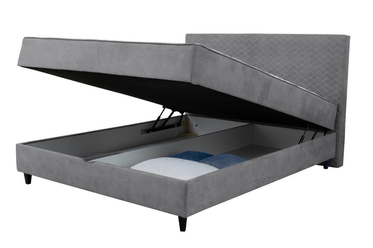 BOXBETT 120/200 cm  in Graublau  - Graublau/Schwarz, KONVENTIONELL, Kunststoff/Textil (120/200cm) - Carryhome