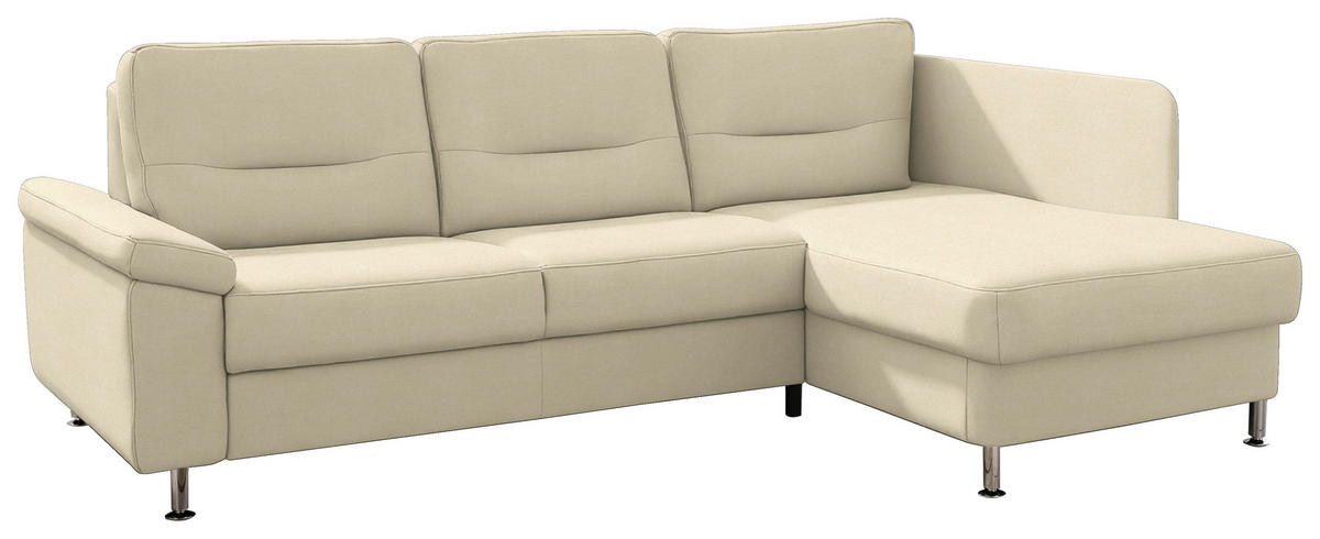 ECKSOFA Flachgewebe Naturfarben  - Alufarben/Naturfarben, Konventionell, Textil/Metall (244/160cm) - Beldomo Comfort