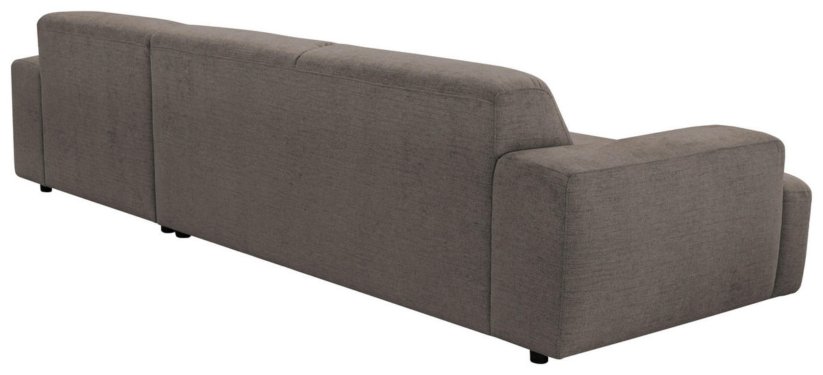 ECKSOFA Taupe Chenille Rücken echt  - Taupe/Schwarz, MODERN, Kunststoff/Textil (296/185cm) - Hom`in