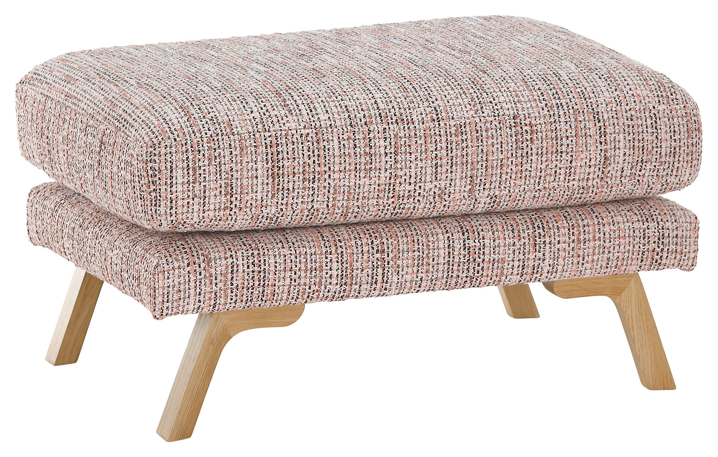 HOCKER Webstoff Rosa  - Eichefarben/Rosa, KONVENTIONELL, Holz/Textil (80/49/75cm) - SetOne by Musterring