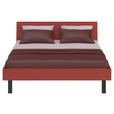 BETT 160/200 cm,  in Rot, Koralle  - Koralle/Rot, Design, Metall (160/200cm) - Xora