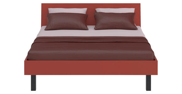 BETT 160/200 cm,  in Rot, Koralle  - Koralle/Rot, Design, Metall (160/200cm) - Xora