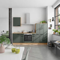 KÜCHENBLOCK Easytouch 270 cm  in Eichefarben, Dunkelgrün  - Dunkelgrün/Eichefarben, MODERN, Holzwerkstoff/Metall (270cm) - Nobilia