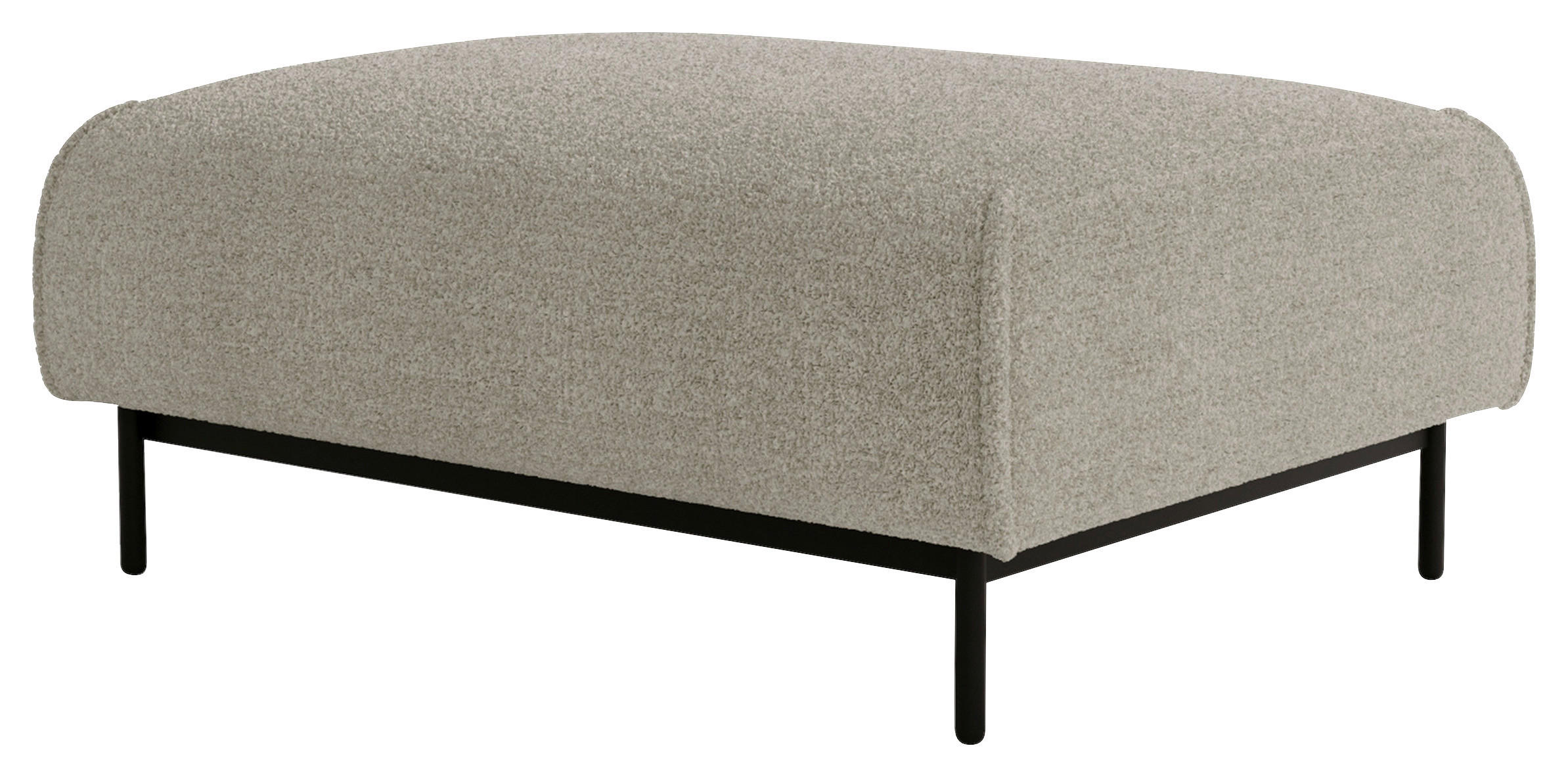 HOCKER Chenille Creme  - Creme/Schwarz, Design, Textil/Metall (100/42/97cm) - Livetastic