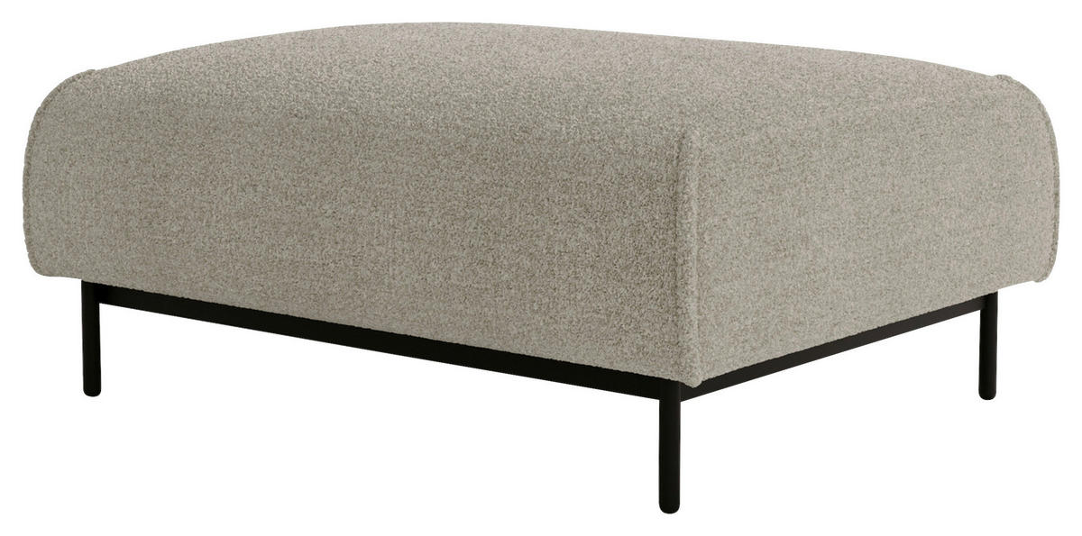 HOCKER Chenille Creme  - Creme/Schwarz, Design, Textil/Metall (100/42/97cm) - Livetastic
