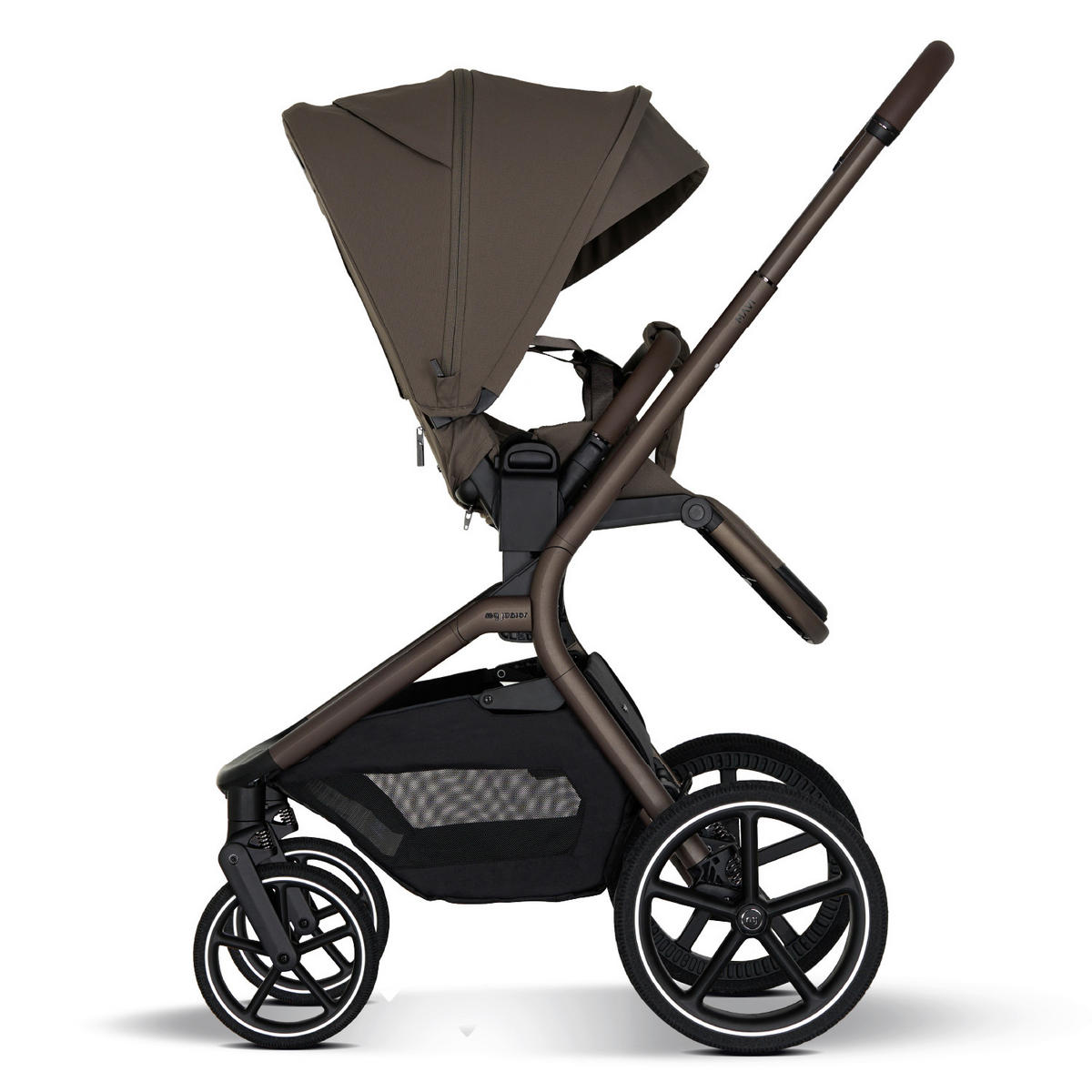 KINDERWAGENSET MAVI 3in1 Premium  - Mokka, Basics, Textil/Metall (92/55/110,5cm) - My Junior