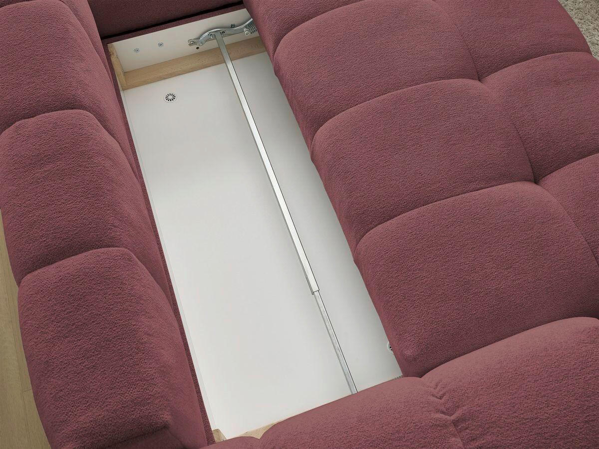 ECKSCHLAFSOFA EVEREST  mit Rücken echt, Armteil links, Armteil rechts Flachgewebe Rot  - Rot/Schwarz, MODERN, Kunststoff/Textil (320/212cm)