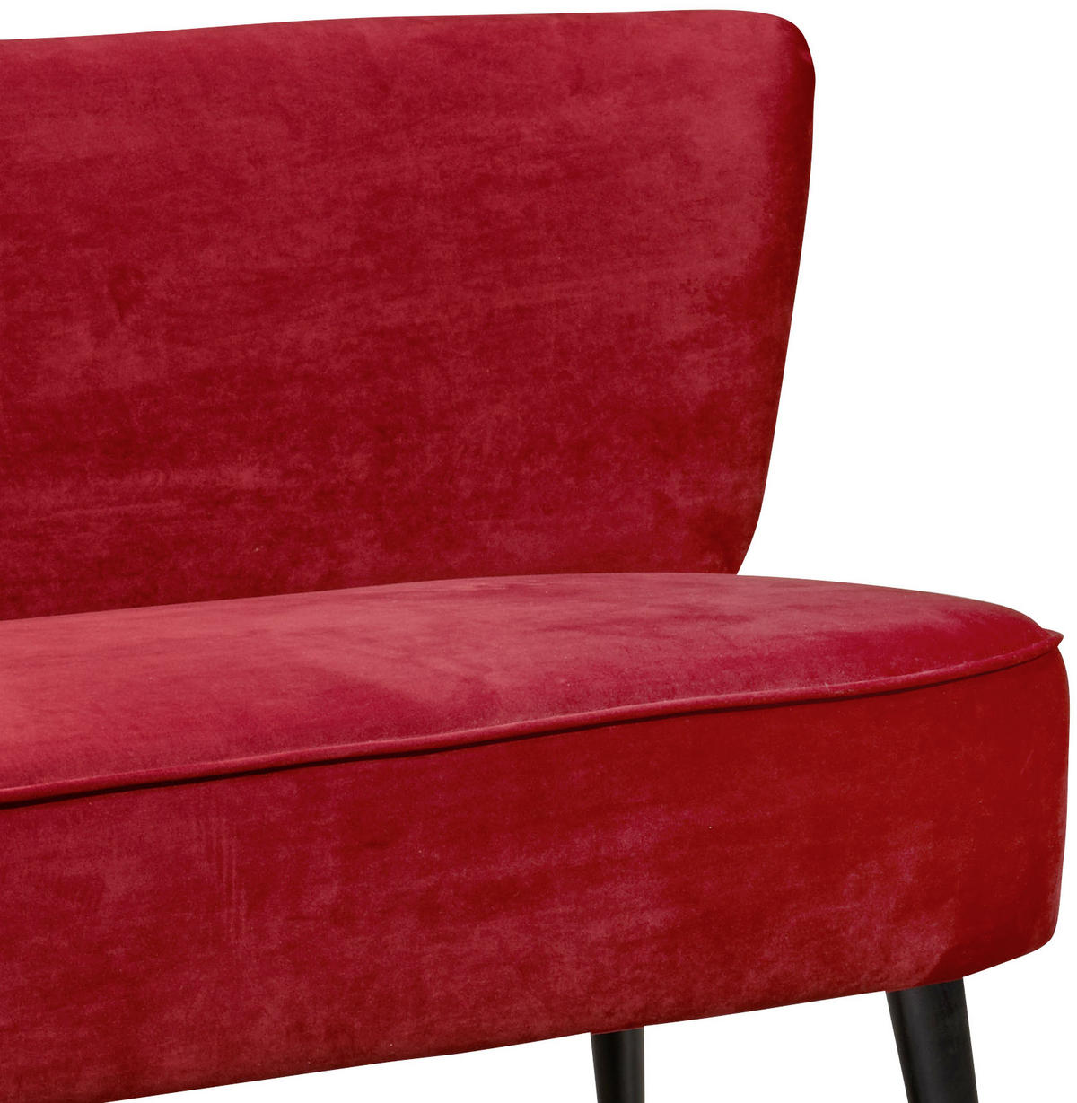 SITZBANK 140/83/75 cm Mikrovelours Rot Holz  - Rot/Schwarz, Trend, Holz/Textil (140/83/75cm) - MID.YOU