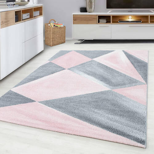 WEBTEPPICH 80/150 cm Beta Grau, Rosa  - Rosa/Grau, Basics, Textil (80/150cm) - Novel