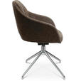 ARMLEHNSTUHL  in Aluminium Velours  - Alufarben/Braun, Design, Textil/Metall (58/81,5-84,5/60cm) - Johann Jakob