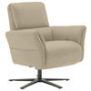 RELAXSESSEL in Leder Ecru  - Ecru/Schwarz, Design, Leder/Metall (81/118/82cm) - Schöner Wohnen
