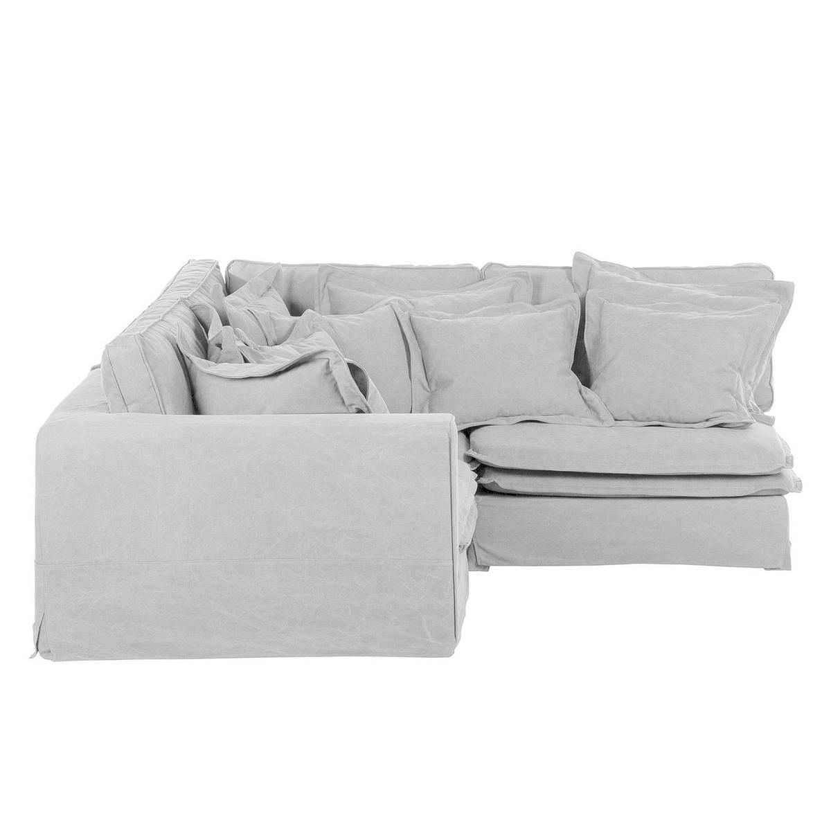 ECKSOFA Webstoff Hellgrau  - Hellgrau/Schwarz, Design, Kunststoff/Textil (222/238cm) - P & B