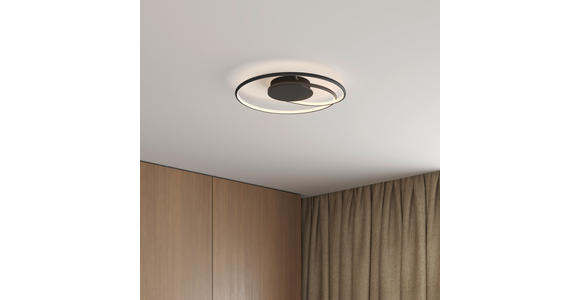 LED-DECKENLEUCHTE 45/8 cm   - Schwarz, LIFESTYLE, Kunststoff/Metall (45/8cm) - Novel