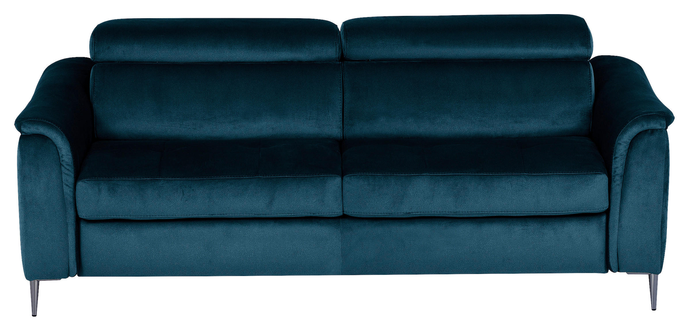 SCHLAFSOFA Samt Dunkelblau  - Chromfarben/Dunkelblau, Design, Textil/Metall (203/77-98/103cm) - MID.YOU