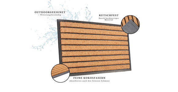 KOKOSMATTE 45/75 cm Mix Mats - Hellbraun/Schwarz, Basics, Naturmaterialien/Kunststoff (45/75cm) - Esposa