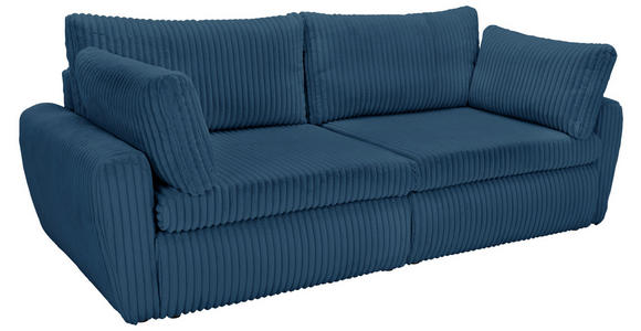 SCHLAFSOFA Cord, Plüsch Blau  - Blau/Schwarz, MODERN, Kunststoff/Textil (240/90/120cm) - Carryhome