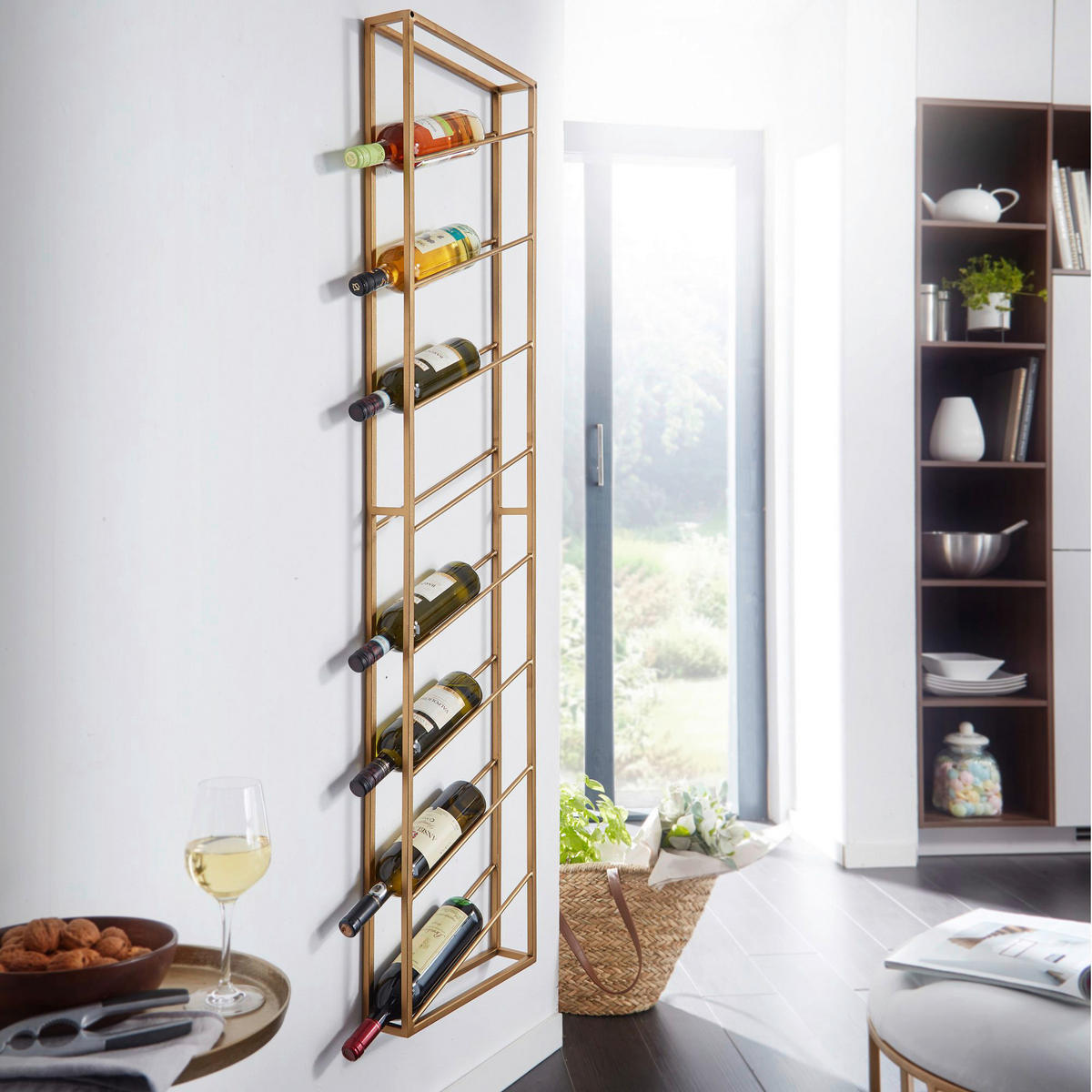 WEINREGAL 36/150/8 cm  - Goldfarben, Design, Metall (36/150/8cm) - MID.YOU