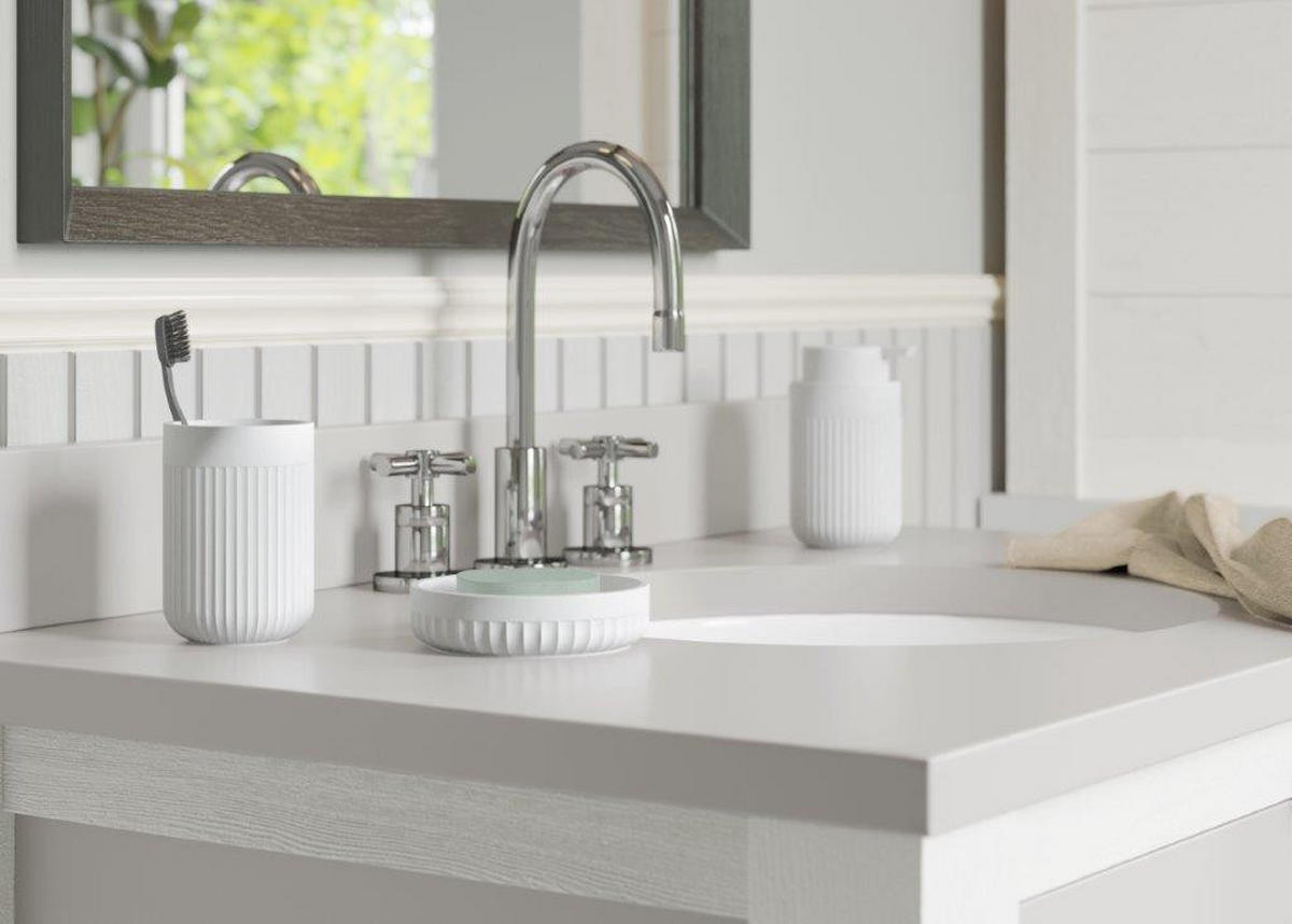 LONČEK ZA ZOBNE ŠČETKE - bela, Konvencionalno, umetna masa (4,5/10/4,5cm) - Smedbo