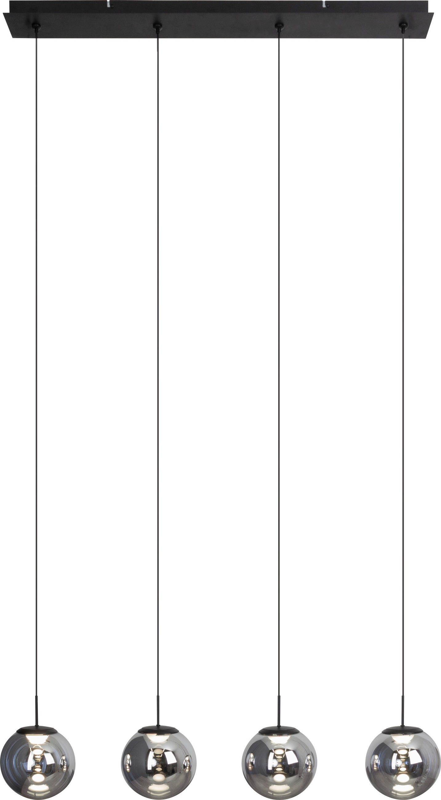 LED-PENDELLEUCHTE 80/15/150 cm  - Silberfarben, Basics, Glas (80/15/150cm)