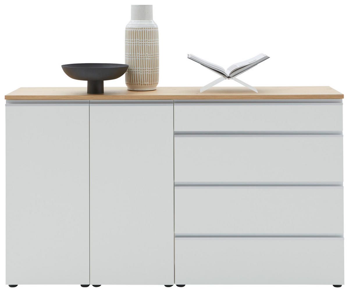 SIDEBOARD 180/102/41 cm  in Weiss  - Weiss/Eichefarben, Design, Holz/Holzwerkstoff (180/102/41cm) - Dieter Knoll