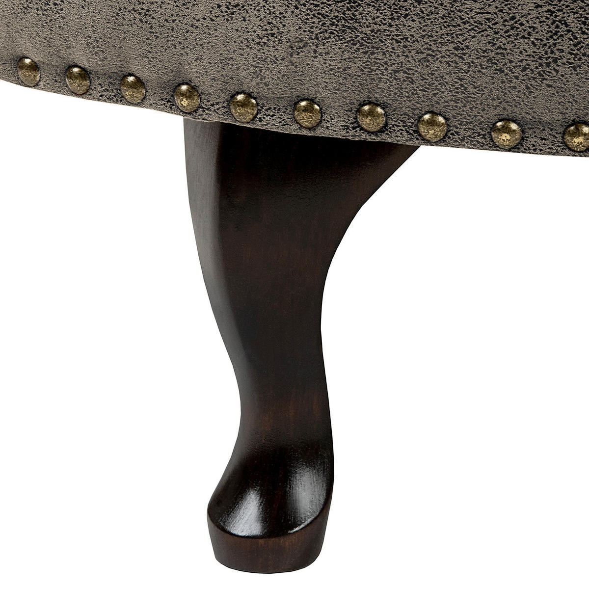 HOCKER Textil Hellgrau  - Hellgrau/Braun, Design, Holz/Textil (80/45/80cm) - Livetastic