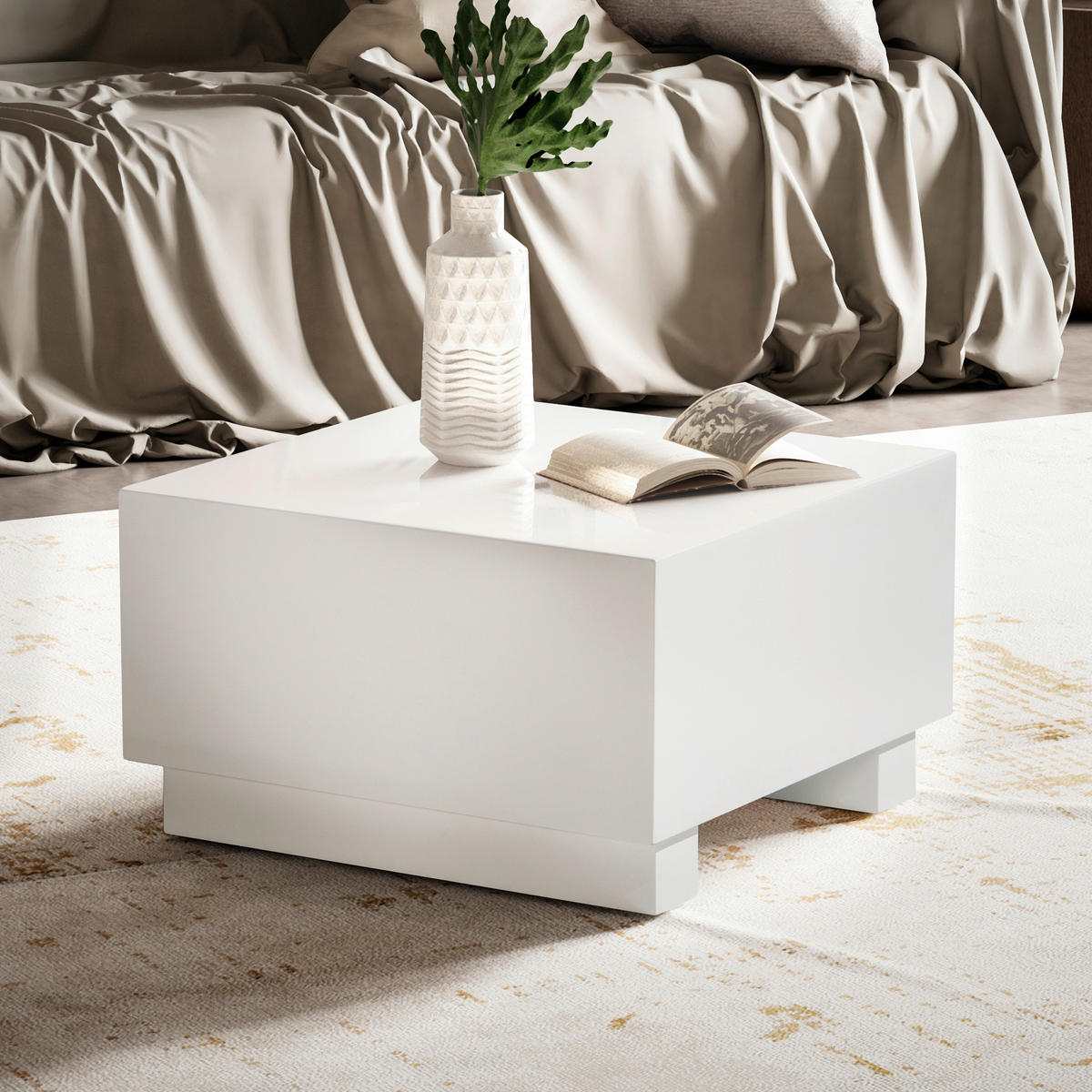 COUCHTISCH in Holzwerkstoff 60/60/35 cm  - Weiss Hochglanz, Lifestyle, Holzwerkstoff (60/60/35cm) - Livetastic