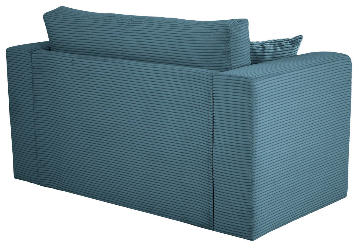 JUGEND- UND KINDERSOFA Cord Türkis  - Türkis/Schwarz, KONVENTIONELL, Textil (136/78/72cm) - Xora