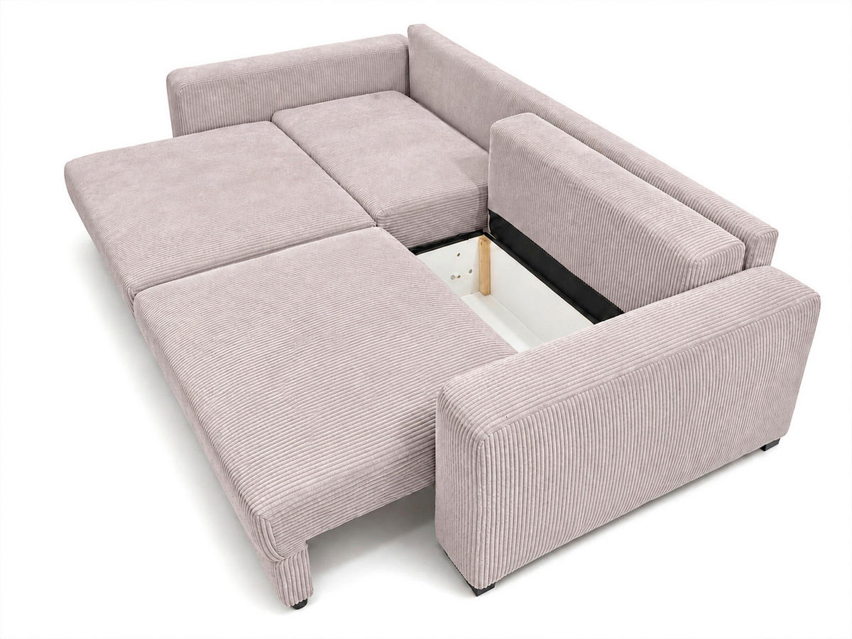 3-SITZER-SOFA Cord Cappuccino  - Schwarz/Cappuccino, Basics, Holz/Textil (250/90/110cm) - MID.YOU