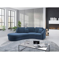 ECKSOFA in Samt Blau  - Blau/Schwarz, Modern, Kunststoff/Textil (230/266cm) - Sit & More