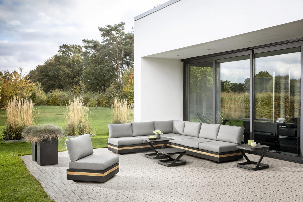 GARTENBEISTELLTISCH 52/52/46 cm Metall quadratisch  - Anthrazit, Design, Metall (52/52/46cm)