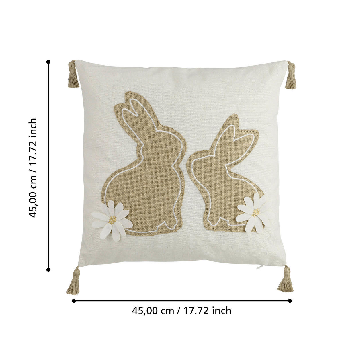 ZIERKISSEN  45/45 cm   - Beige/Braun, Basics, Textil (45/45cm) - Eglo