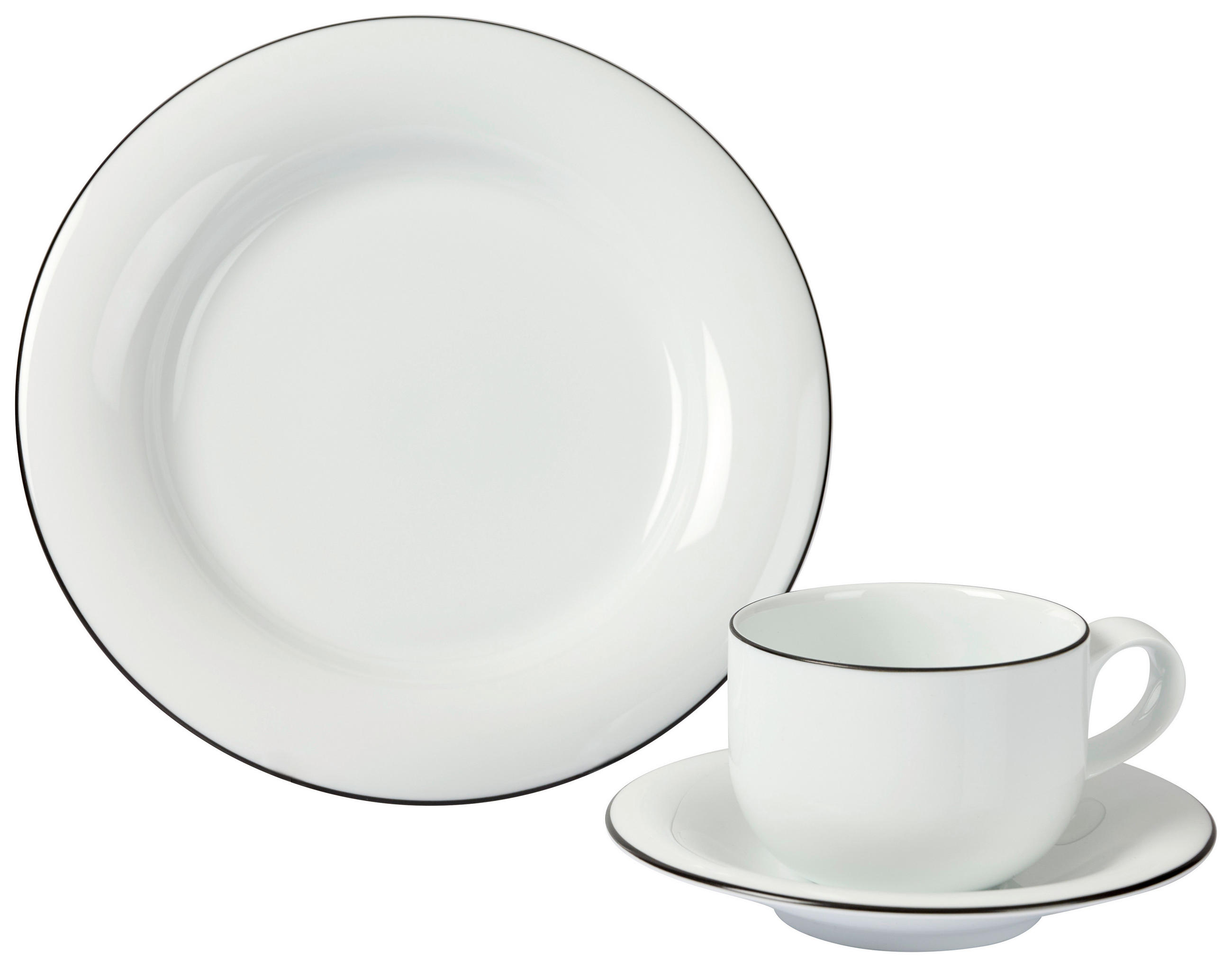 KÁVOVÁ SOUPRAVA porcelán keramika  - bílá/černá, Basics, keramika - Novel