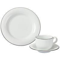 KÁVOVÁ SOUPRAVA porcelán keramika  - bílá/černá, Basics, keramika - Novel