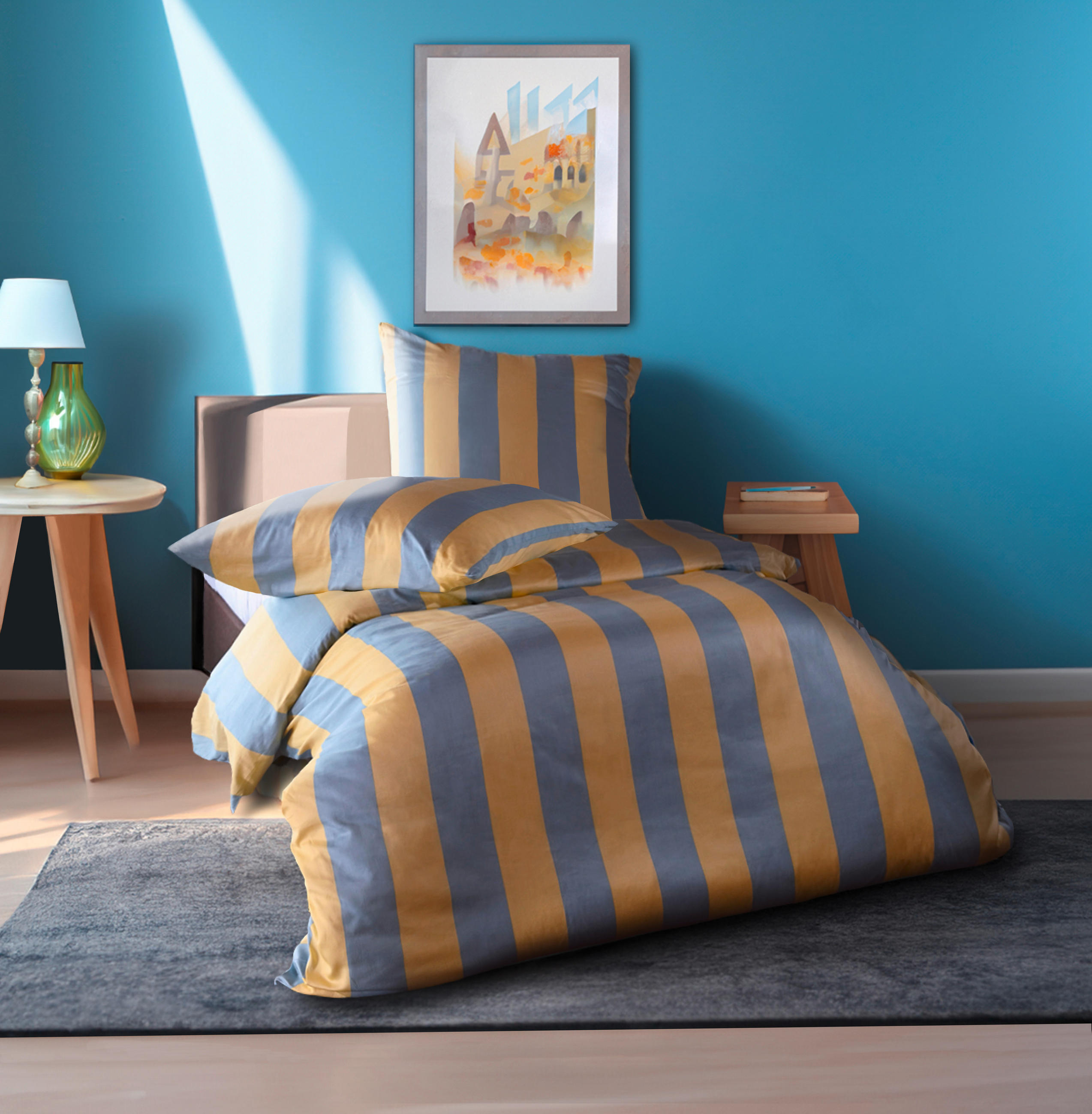 BETTWÄSCHE Modern Life Makosatin 200/220 cm  - Dunkelblau, Basics, Textil (200/220cm) - Fleuresse