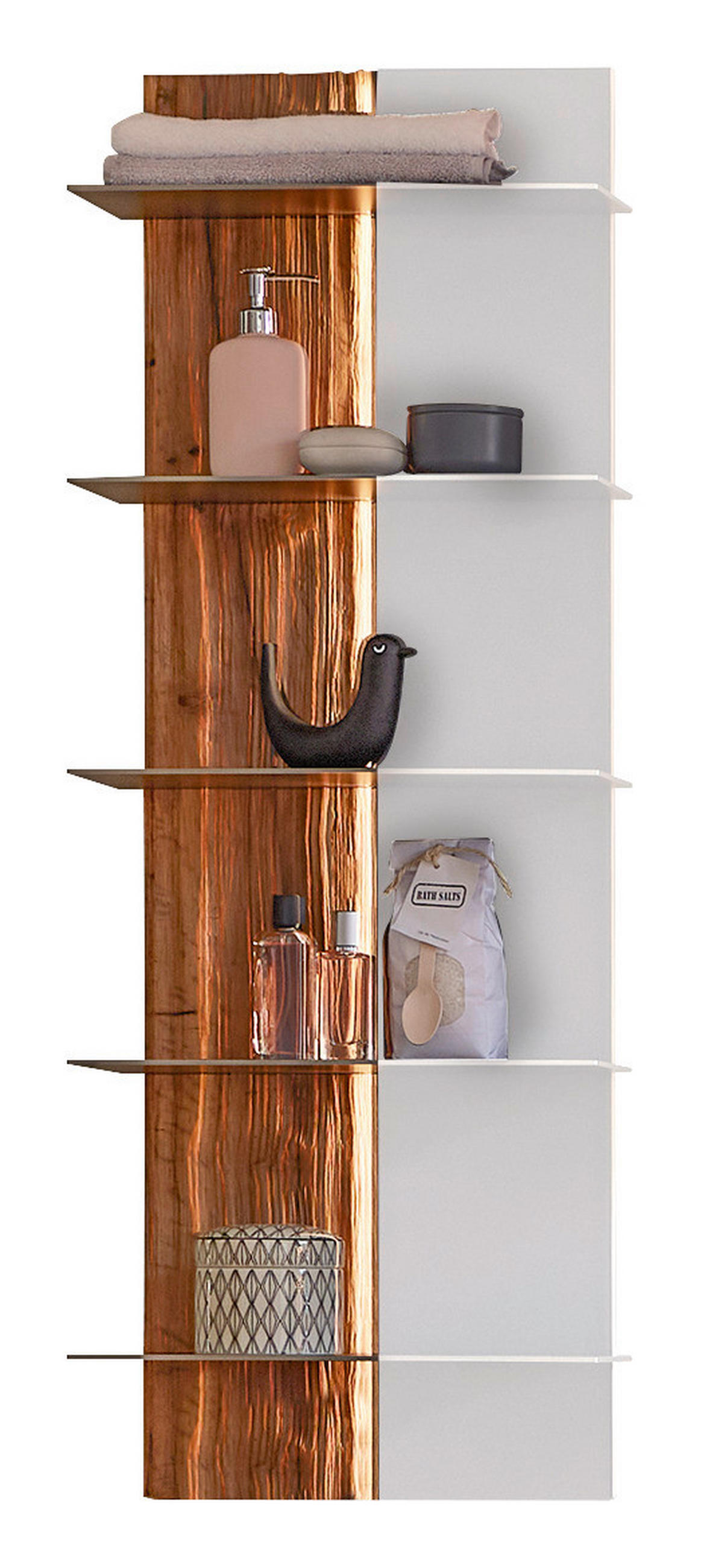 BADEZIMMERREGAL 38,4/115,2/17,8 cm  - Alteiche/Titanfarben, Natur, Glas/Holz (38,4/115,2/17,8cm) - Musterring