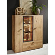 HIGHBOARD Wildeiche  121,9/139,9/37,1 cm  - Wildeiche/Graphitfarben, Natur, Glas/Holz (121,9/139,9/37,1cm) - Valnatura