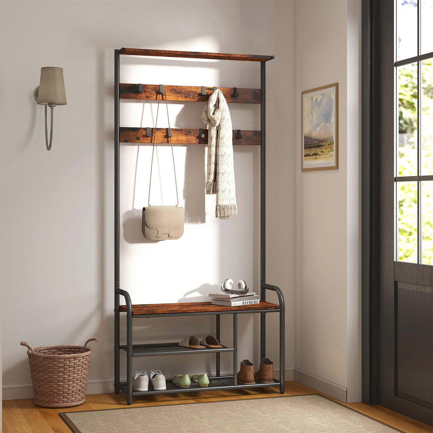 GARDEROBE  in 85/180,5/30 cm  - Schwarz/Braun, Trend, Holzwerkstoff/Metall (85/180,5/30cm) - MID.YOU